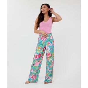 NWT ESQUALO IBIZA Aqua Floral Tropics Trousers